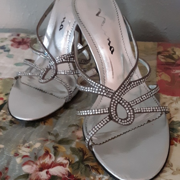 Nina Shoes - NINA Silver Crystal Heels 7
